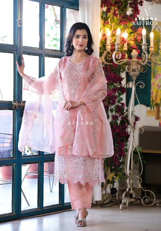 Afsana Saffron Wholesale Pakistani Organza Suits Combo