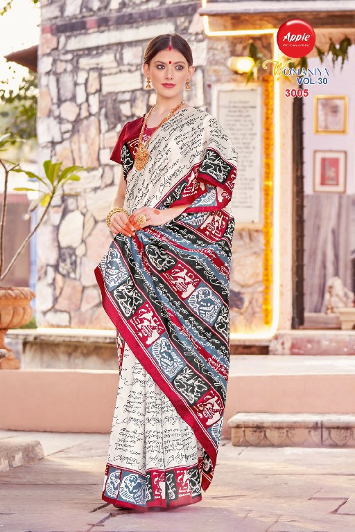 Apple Womaniya Vol-30 Wholesale Bhagalpuri Fabric Sarees
