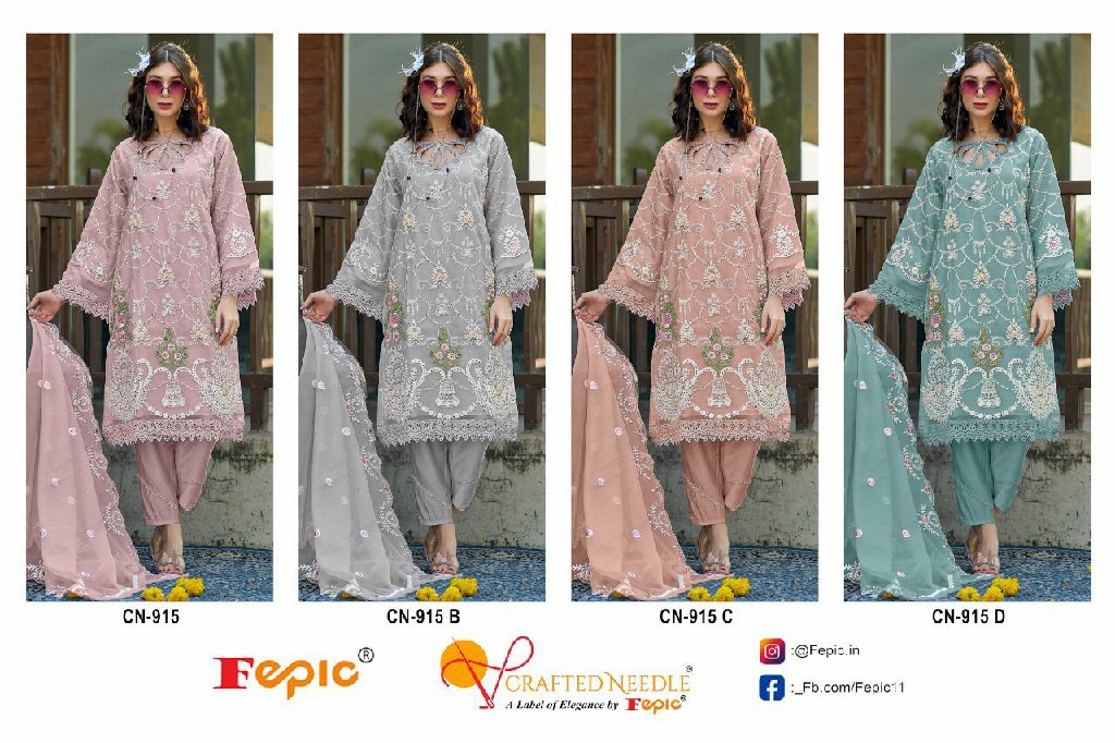 Fepic Crafted Needle CN-915 Wholesale Readymade Pakistani Salwar Suits
