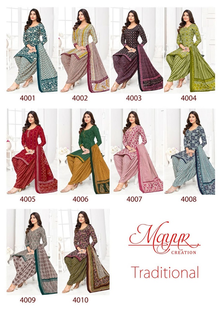 Mayur Traditional Vol-4 Wholesale Pure Cotton Printed Dress Material