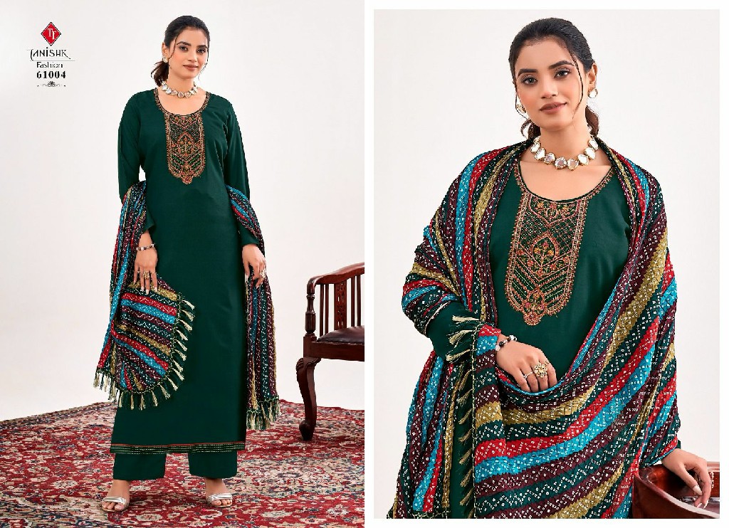 Tanishk Nihar Wholesale Reyon Slub With Embroidery Dress Material