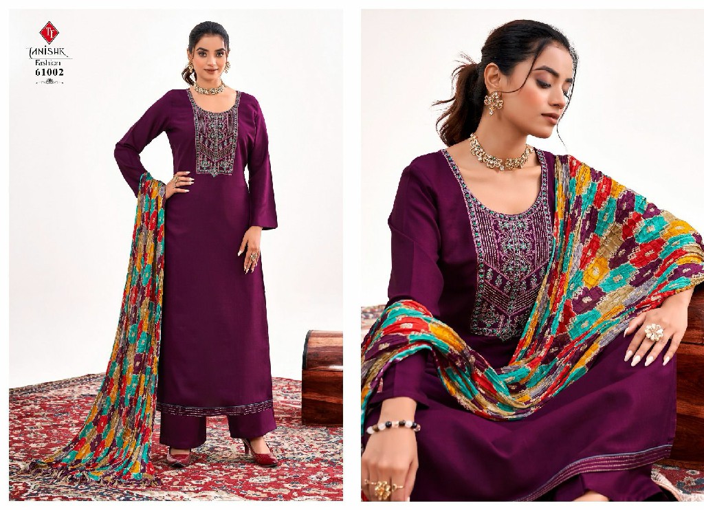 Tanishk Nihar Wholesale Reyon Slub With Embroidery Dress Material