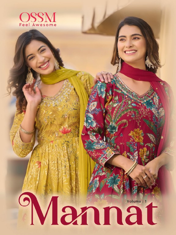 OSSM Mannat Vol-1 Wholesale Premium Modal With Embroidery And Handwork Kurtis With Pants And Dupatta