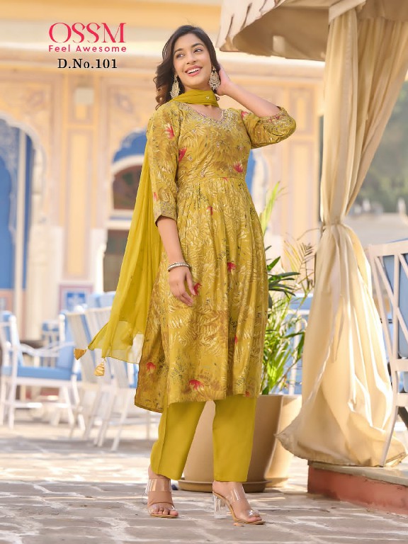 OSSM Mannat Vol-1 Wholesale Premium Modal With Embroidery And Handwork Kurtis With Pants And Dupatta