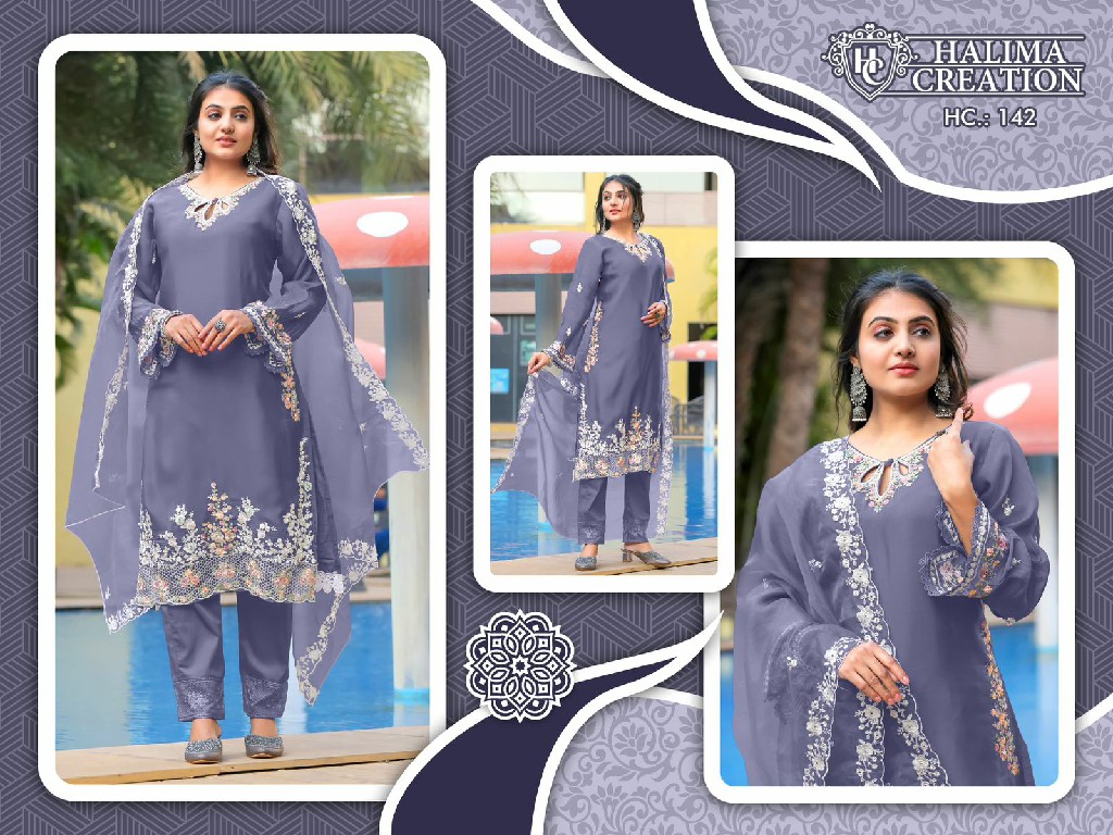 Halima Creation HC-142 Wholesale Luxury Pret Formal Wear Collection