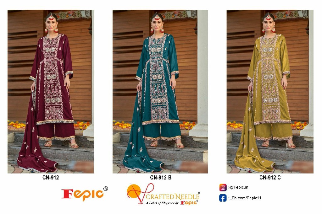 Fepic Crafted Needle CN-912 Wholesale Readymade Pakistani Suits