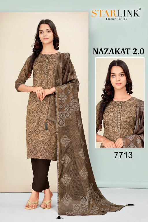 Starlink Nazakat 2.0 Wholesale Tissue With Jari Work Kurtis With Pant And Dupatta Combo