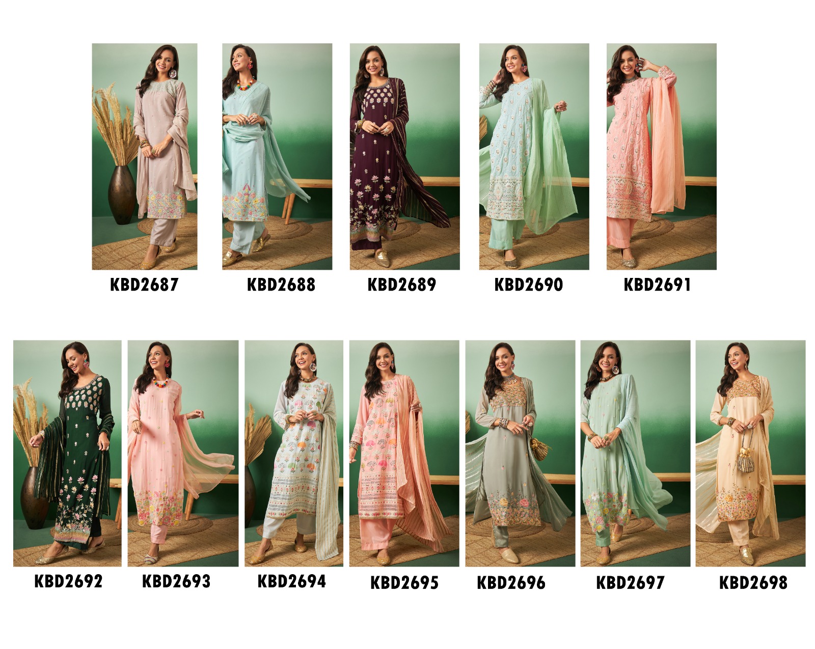 Mahotsav Hanika Wholesale KBD2687 To KBD2698 Wholesale Festive Salwar Suits