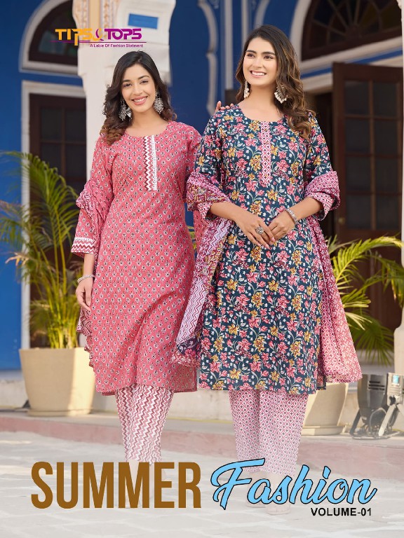 Tips  And Tops Summer Fashion Vol-1 Wholesale Cotton Print 3 Piece Salwar Suits