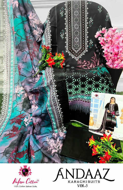 Nafisa Andaaz Karachi Suits Vol-3 Wholesale Printed Karachi Suits