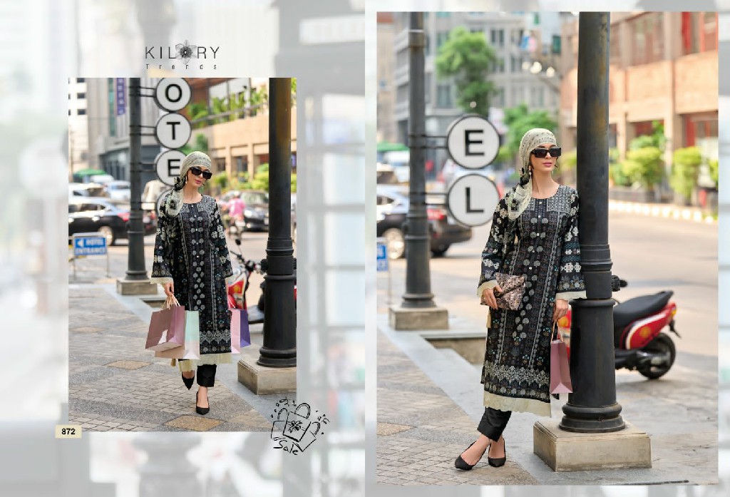Kilory Summer Story Wholesale Pure Lawn Cotton With Fancy Work Salwar Suits
