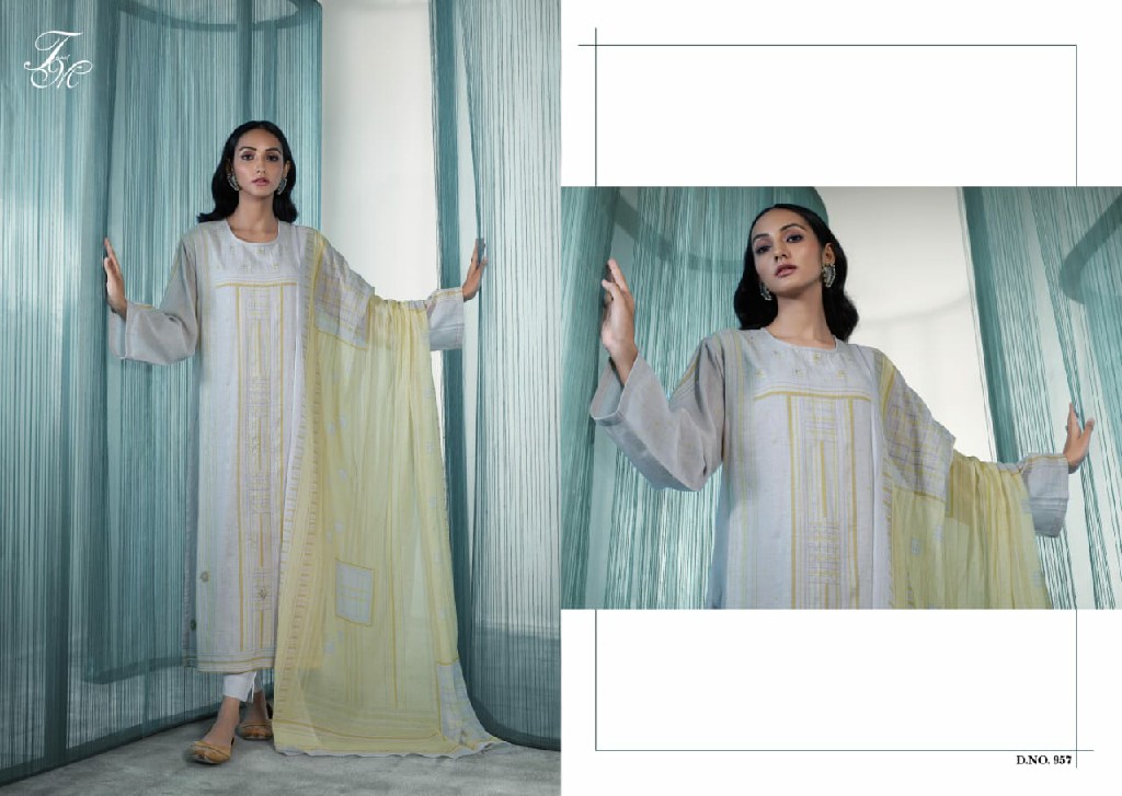 T And M Lakeer Wholesale VIscose Linen Butta Embroidery Salwar Suits