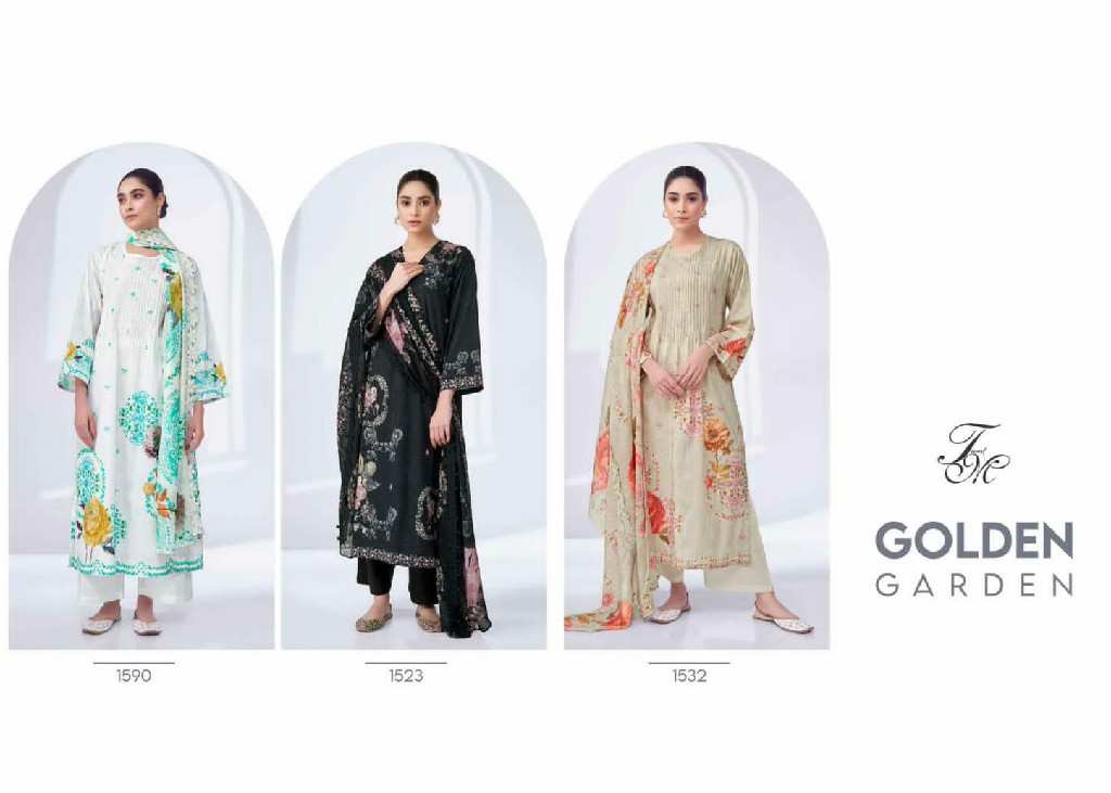 T And M Golden Garden Wholesale Pure Cotton With Handwork Salwar Suits
