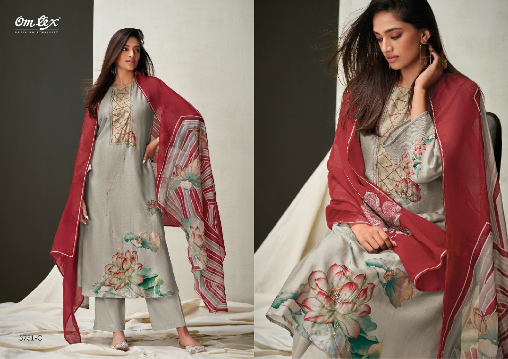 Omtex Sur Wholesale Senna Silk With Handwork Salwar Suits
