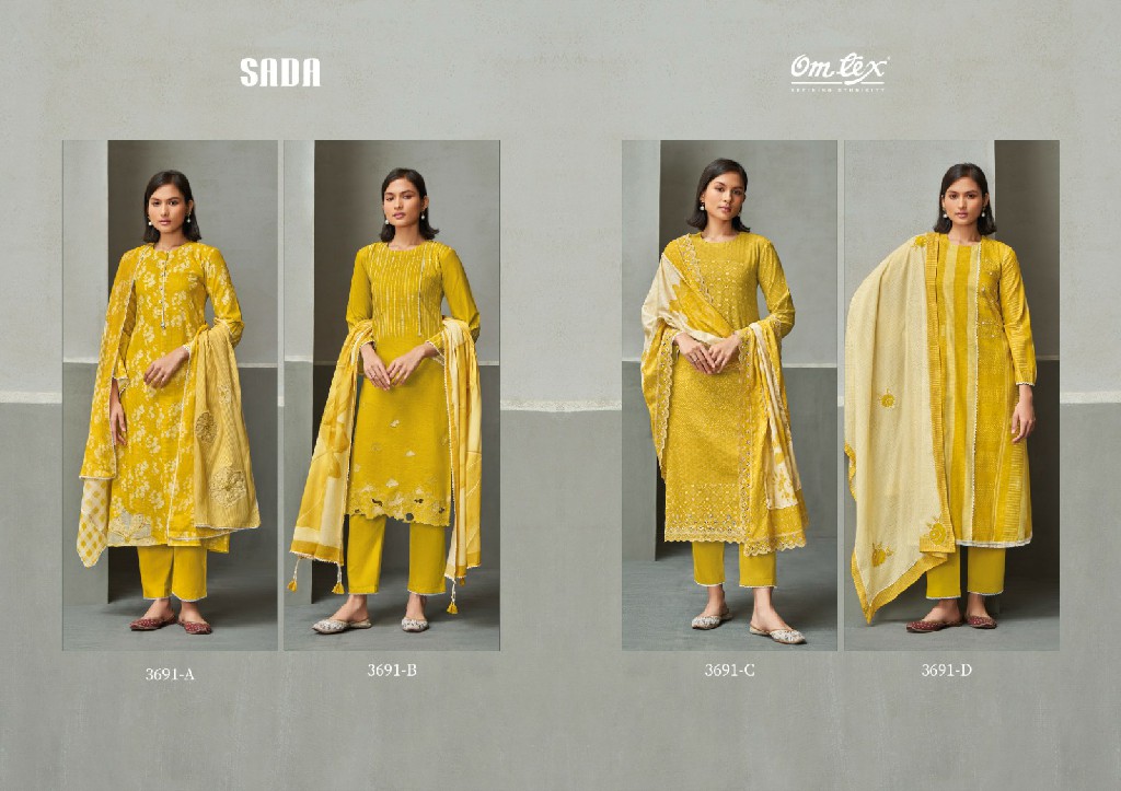 Omtex Sada Wholesale Lawn Cotton With Work Festive Salwar Suits