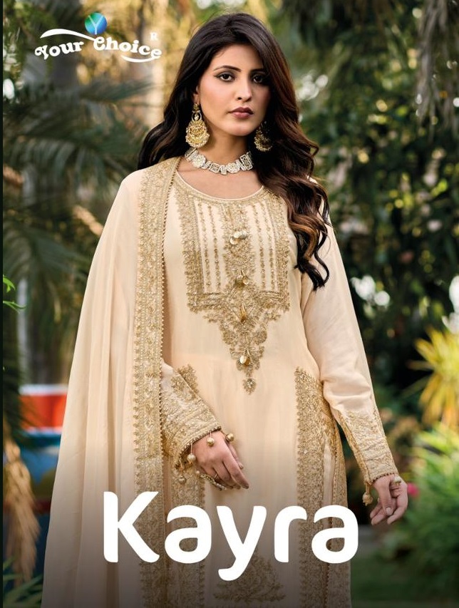 Your Choice Kayra Wholesale Semi Pure Chinon Straight Free Size Salwar Suits