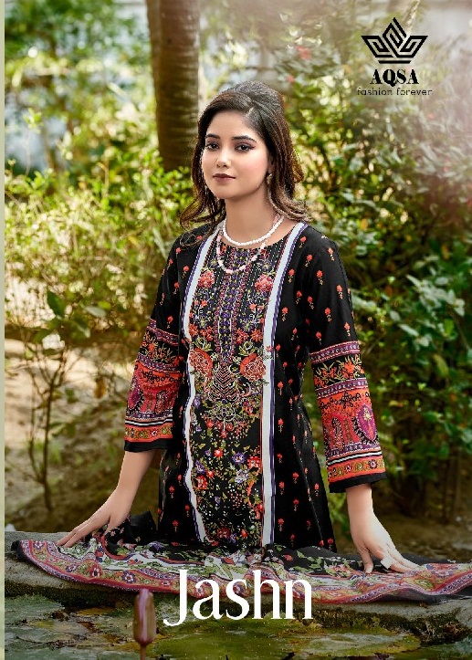 AQSA Jashn Wholesale Camrick Cotton With Embroidery Dress Material