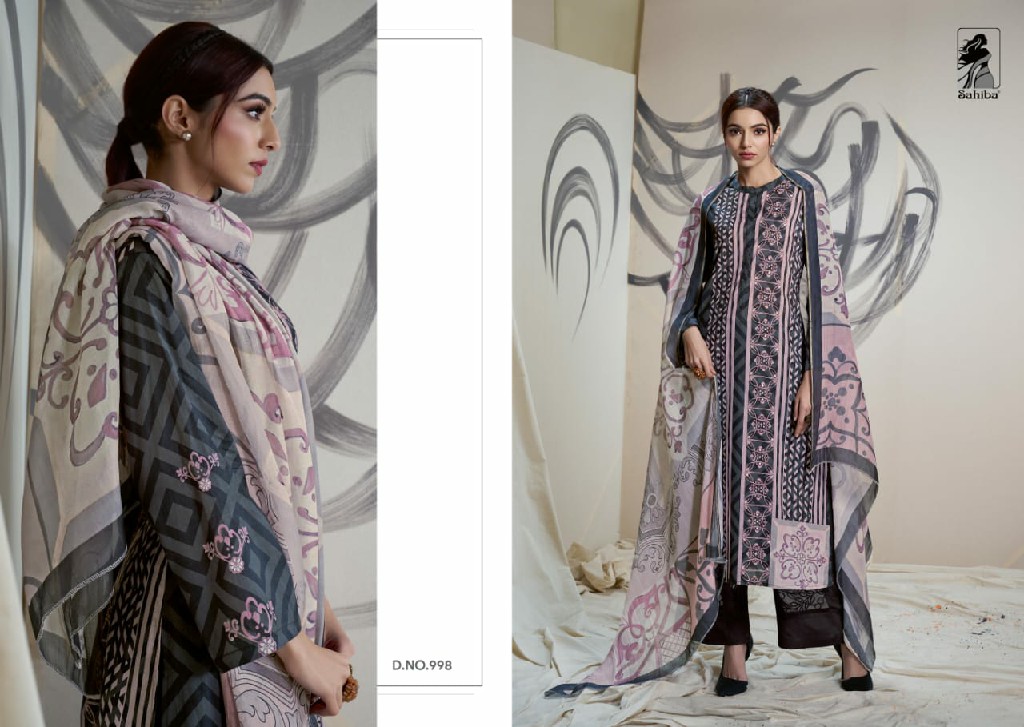 Sahiba Rosy Wholesale Pure Cotton Lawn With Handwork Salwar Suits