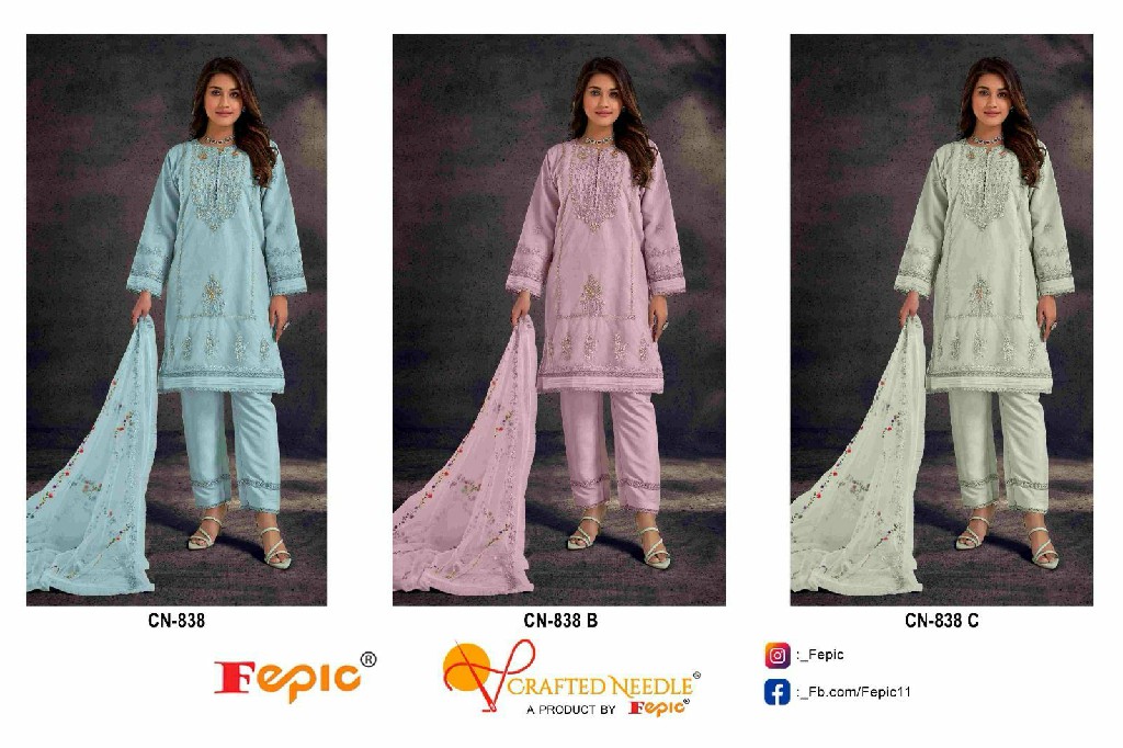 Fepic Crafted Needle CN-838 Wholesale Readymade Pakistani Concept Suits