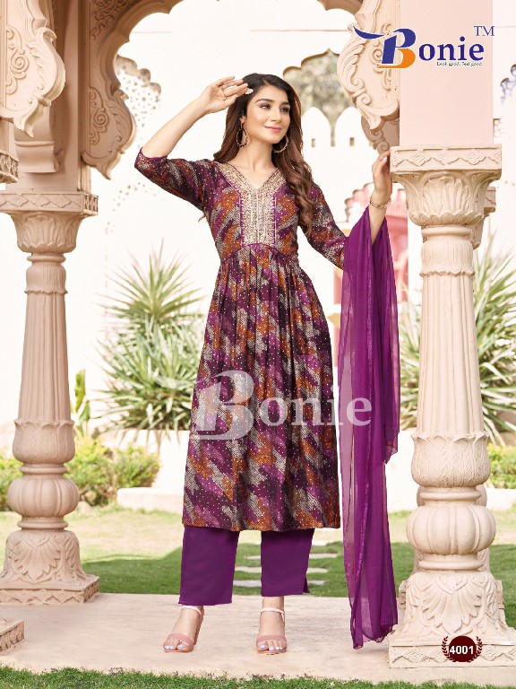 Bonie Kiara Vol-4 Wholesale Alia Cut Kurti With Pant And Dupatta