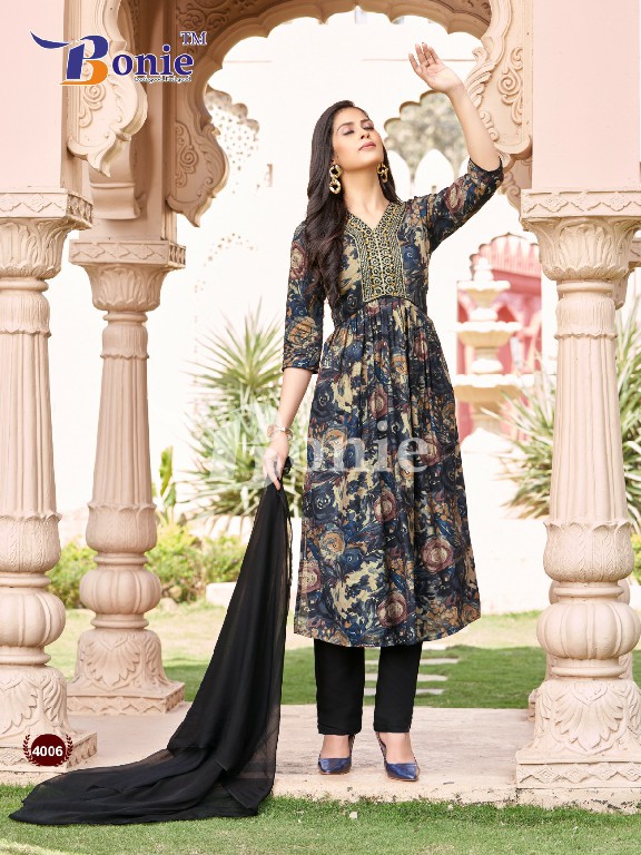 Bonie Kiara Vol-4 Wholesale Alia Cut Kurti With Pant And Dupatta