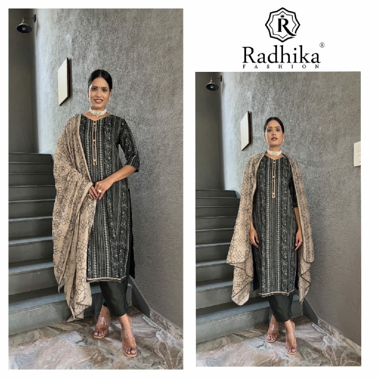 Radhika Azara Black Berry Vol-7 Wholesale Blossom Cotton With Neck Work Dress Material