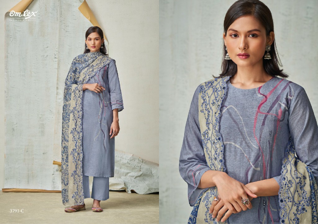 Omtex Avelina Wholesale Linen Cotton With Handwork Salwar Suits