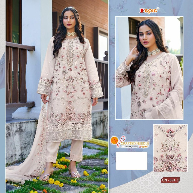 Fepic Crafted Needle CN-894 Wholesale Readymade Pakistani Concept Suits