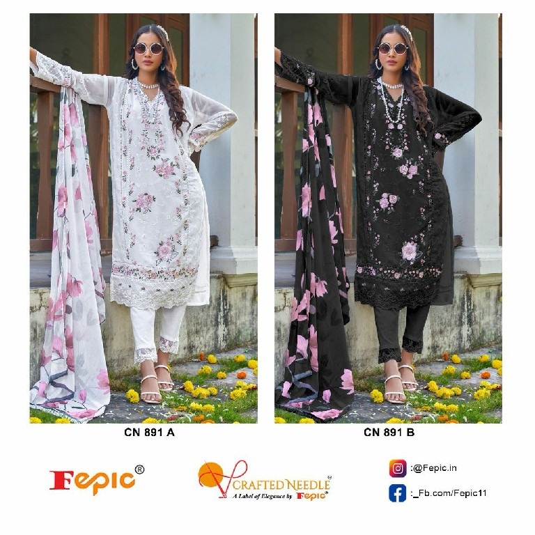 Fepic Crafted Needle CN-891 Wholesale Readymade Pakistani Concept Suits