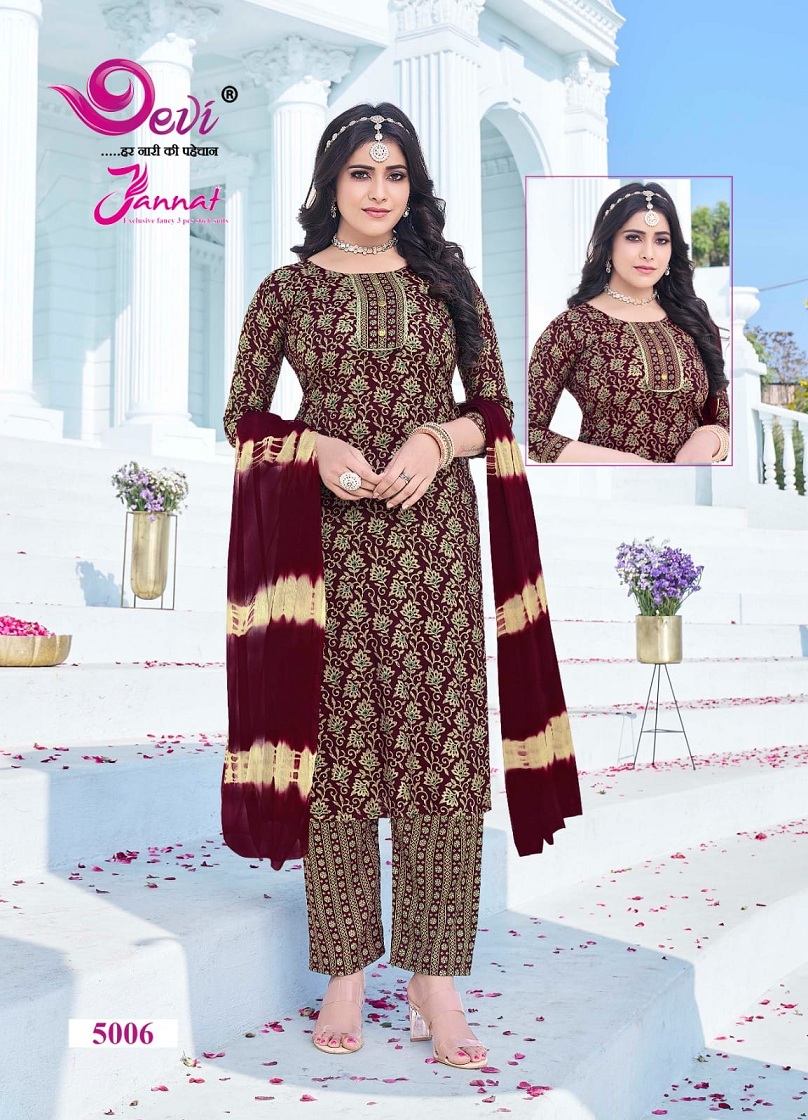 Devi Jannat Vol-5 Wholesale Ready Made 3 Piece Dresses