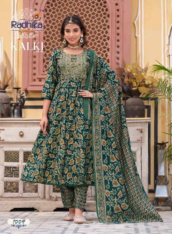 Radhika Kalki Vol-1 Wholesale Anarkali Gown With Pant And Dupatta
