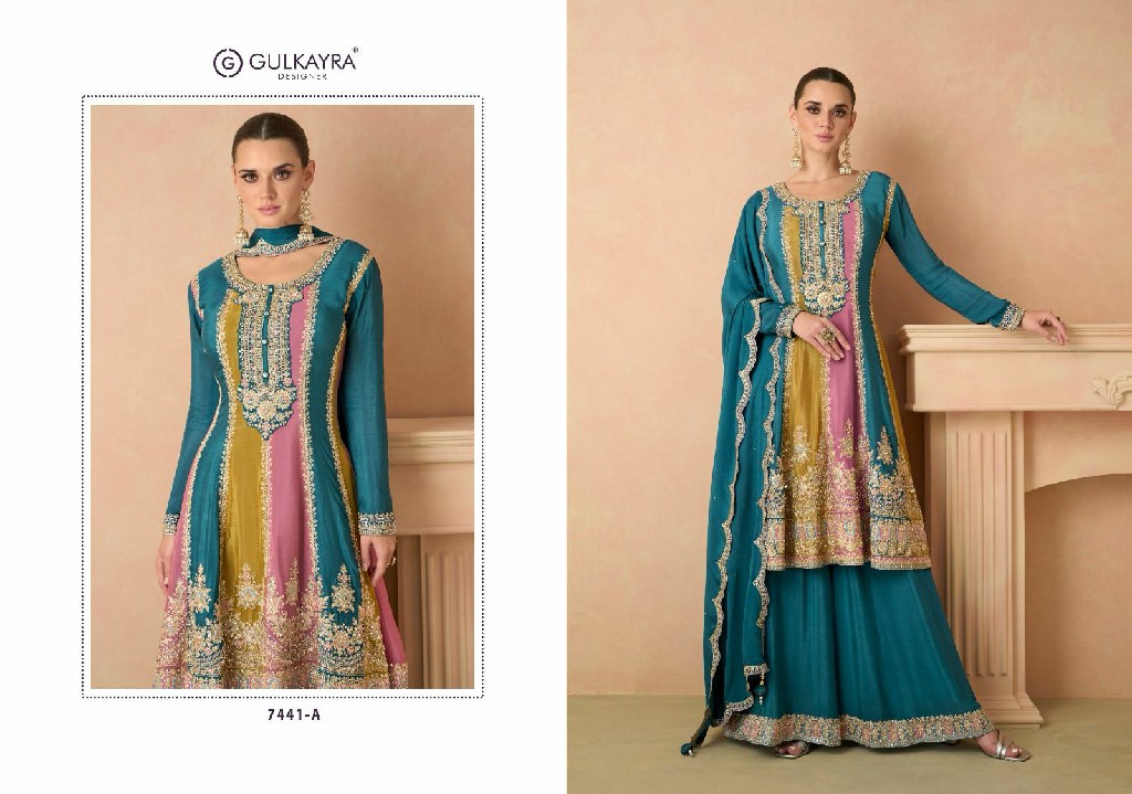 Gulkayra Izhar D.no 7441 Colour Wholesale Readymade Free Size Suits