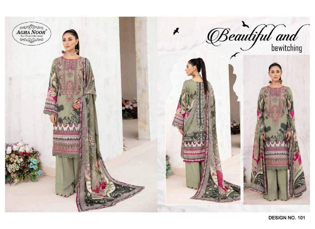 Agha Noor Rangrez Vol-1 Wholesale Lawn Embroidered Dress Material