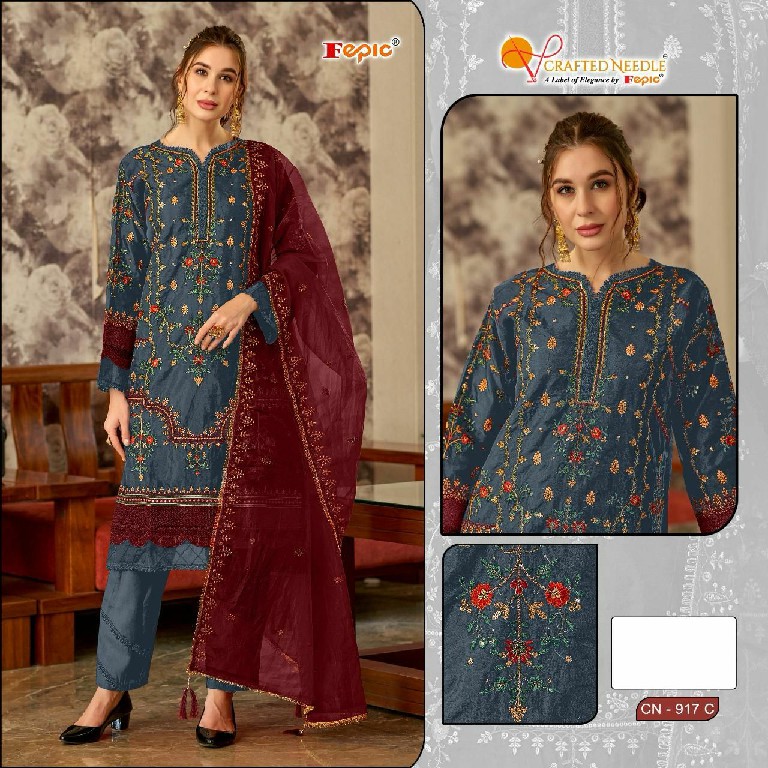 Fepic Crafted Needle CN-917 Wholesale Readymade Pakistani Concept Suits