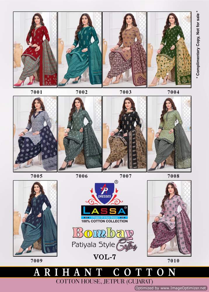 Ap Lassa Bombay Cotton Vol-7 Wholesale Pure Cotton Printed Dress Material