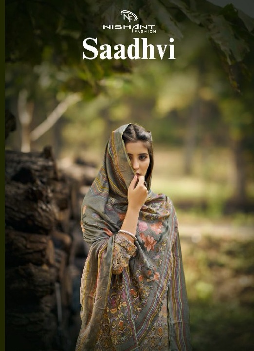 Nishant Saadhvi Wholesale Pure Viscose Muslin With Heavy Embroidery Dress Material