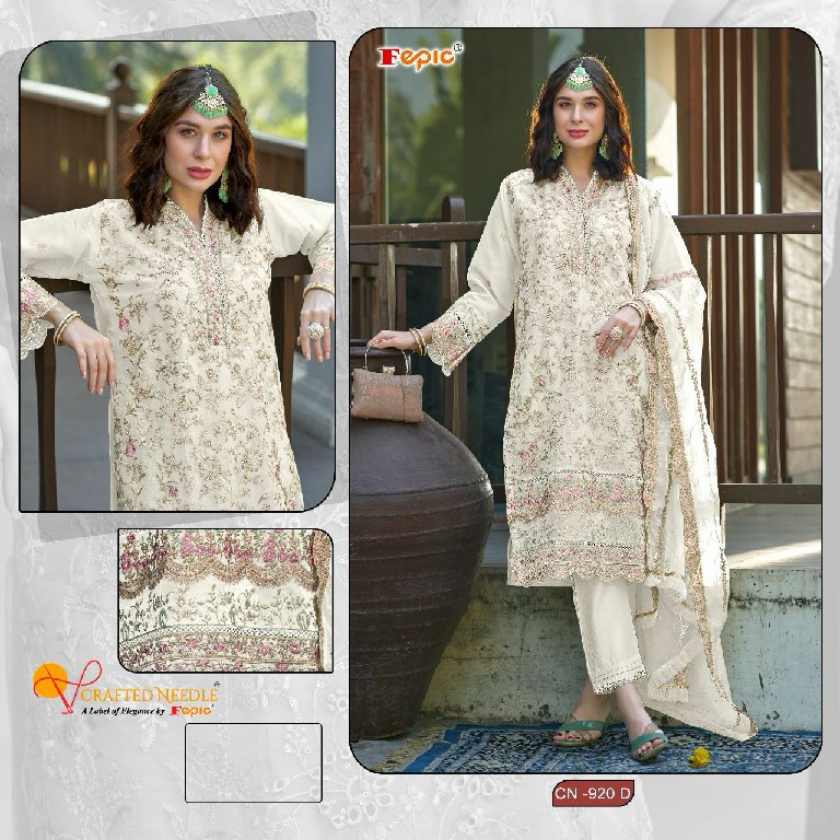 Fepic Crafted Needle CN-920 Wholesale Readymade Pakistani Concept Suits