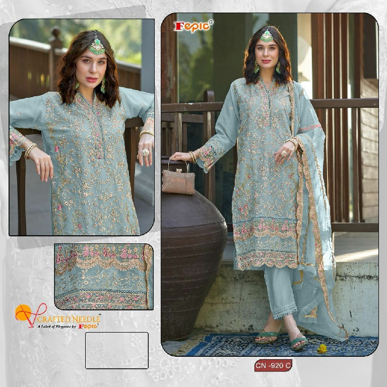 Fepic Crafted Needle CN-920 Wholesale Readymade Pakistani Concept Suits