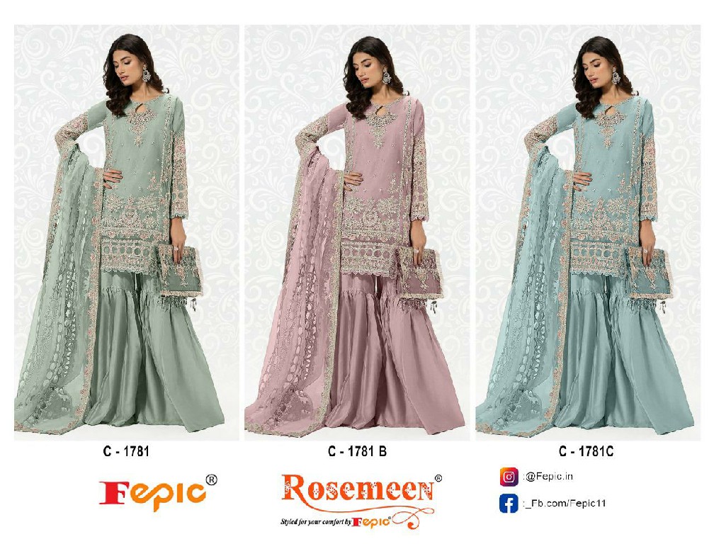 Fepic Rosemeen C-1781 Wholesale Pakistani Concept Pakistani Suits