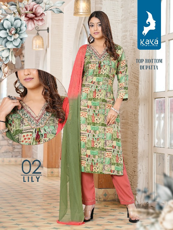 Kaya Lily Wholesale 3 Piece Concept With Straight Suits Readymade Dress