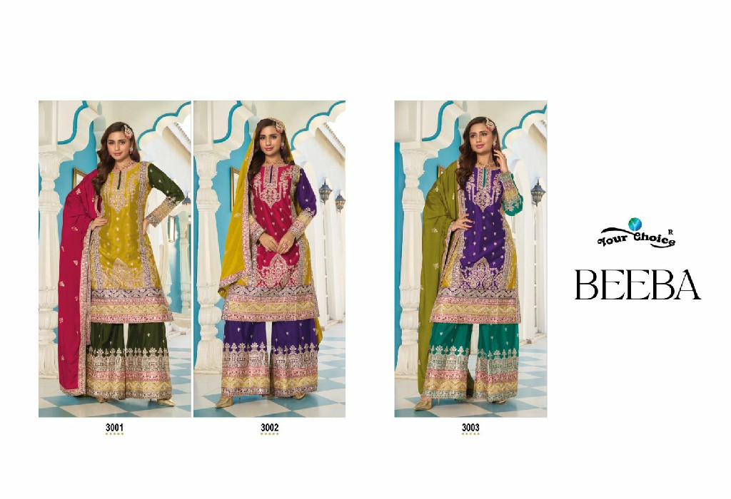 Your Choice Beeba Wholesale Straight With Sarara Free Size Suits