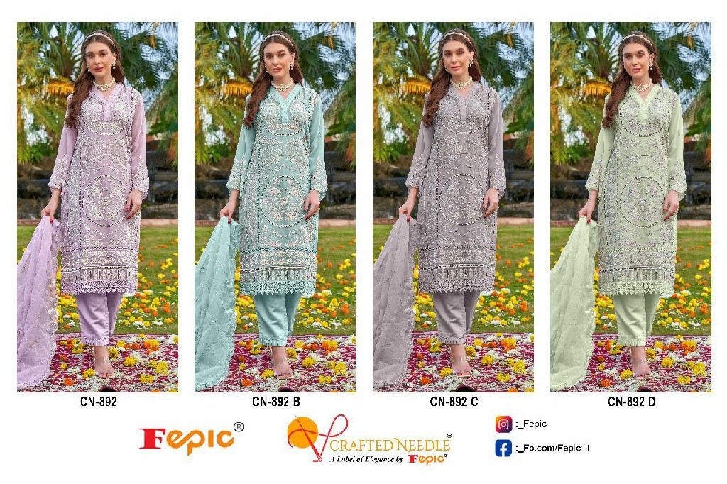 Fepic Crafted Needle CN-892 Wholesale Readymade Pakistani Concept Suits