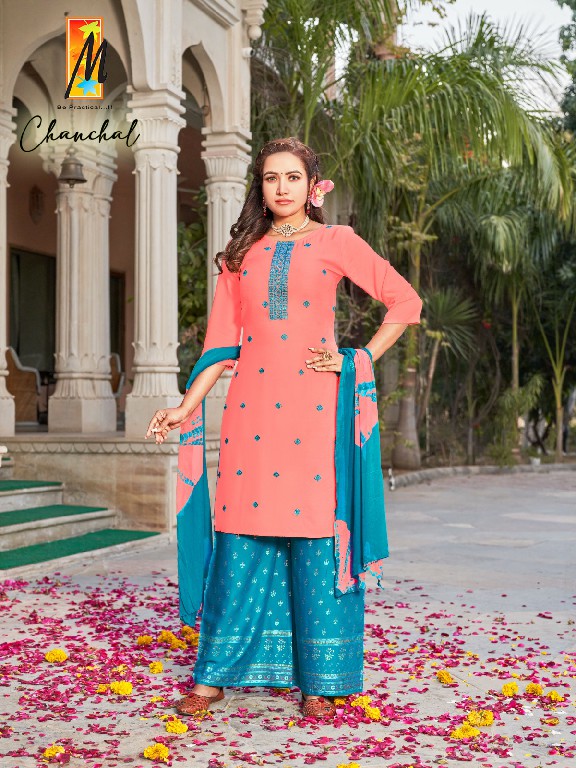 Master Chanchal Wholesale Heavy Reyon With Sequence Work Kurtis With Plazzo And Dupatta