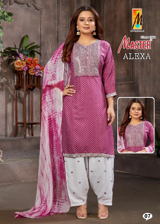 Master Alexa Wholesale Rayon Print Top With Patiala Pant And Dupatta