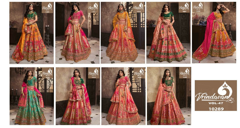 Royal Vrindavan Vol-47 Wholesale Designer Banarasi Silk Lehengas
