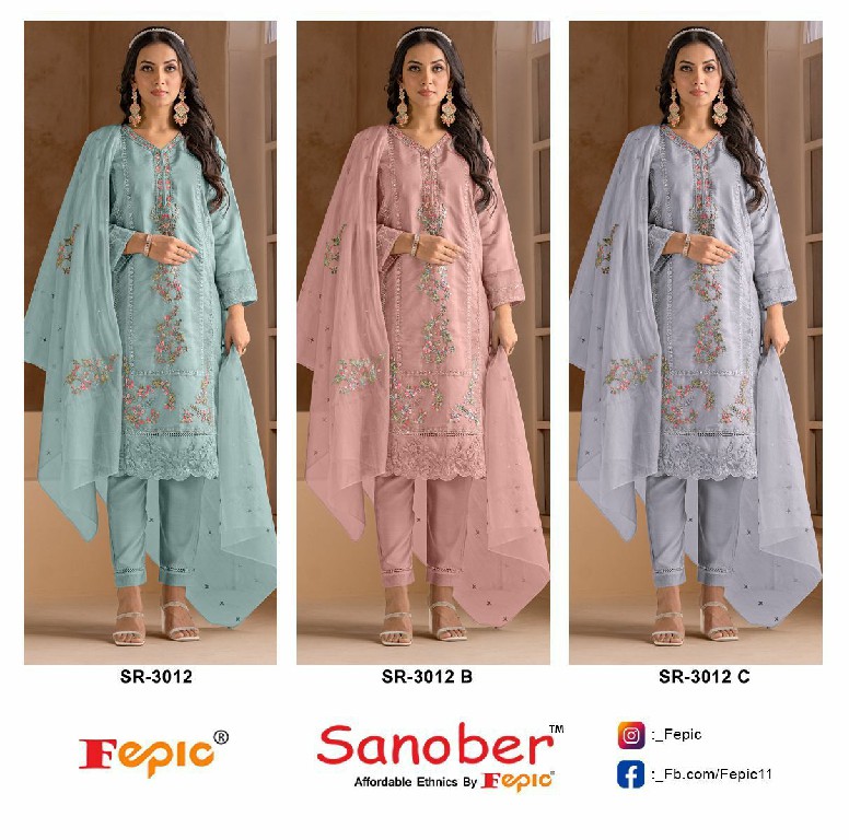 Fepic Sanober SR-3012 Wholesale Readymade Pakistani Concept Suits