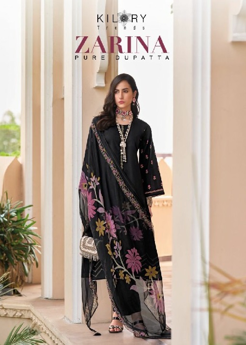 Kilory Zarina Wholesale Pure Lawn Cotton With Fancy Embroidery Work Suits