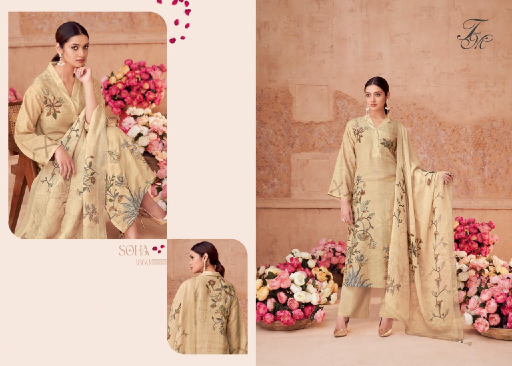 T And M Soha Wholesale Mario Linen Digital With Hand Work Salwar Suits