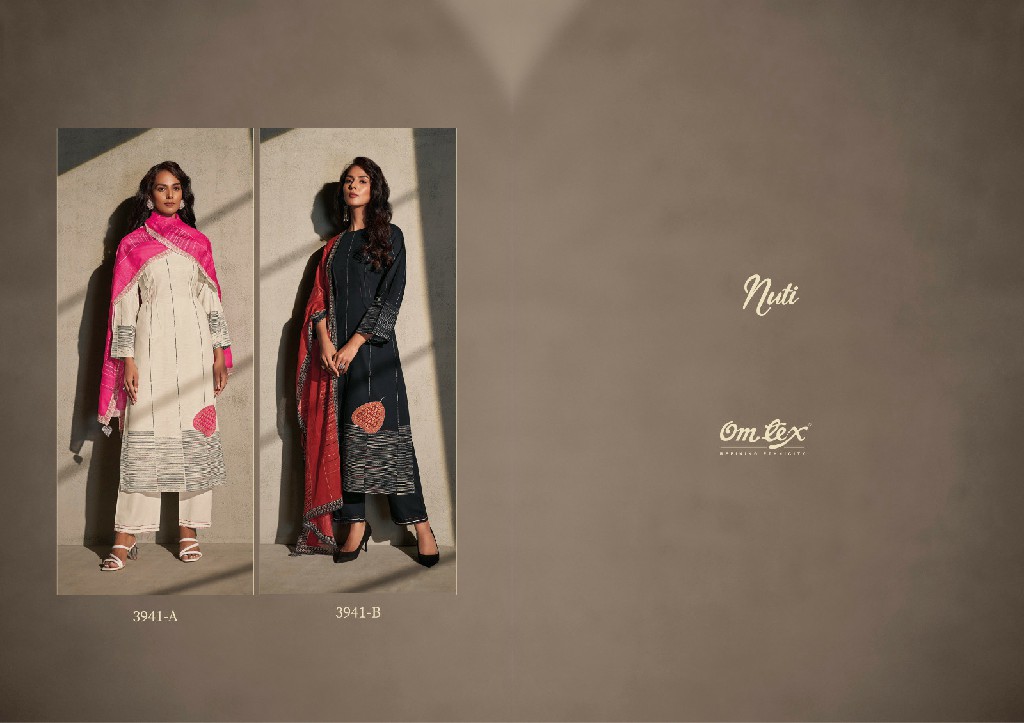 Omtex Nuti Wholesale Linen Cotton With Hand Work Salwar Suits