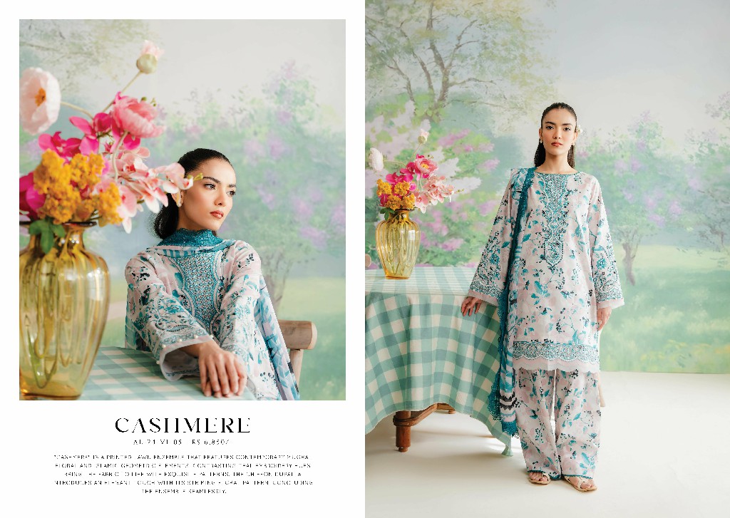 Afrozeh The Floral Charm Lawn 2024 Wholesale Original Pakistani Suits